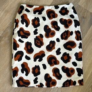 Talbots cow animal print pencil skirt size 2 petite